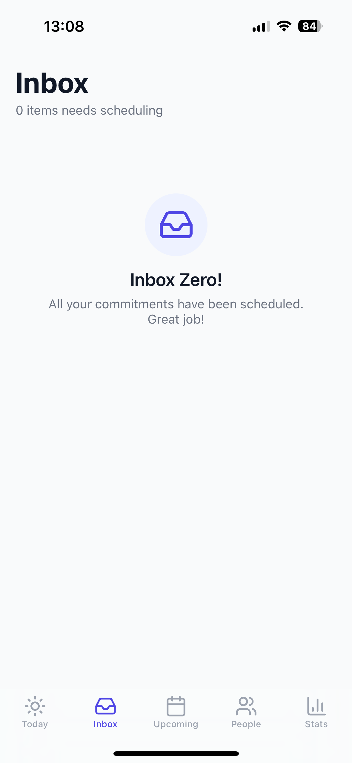 Katchy Inbox Zero - all commitments scheduled